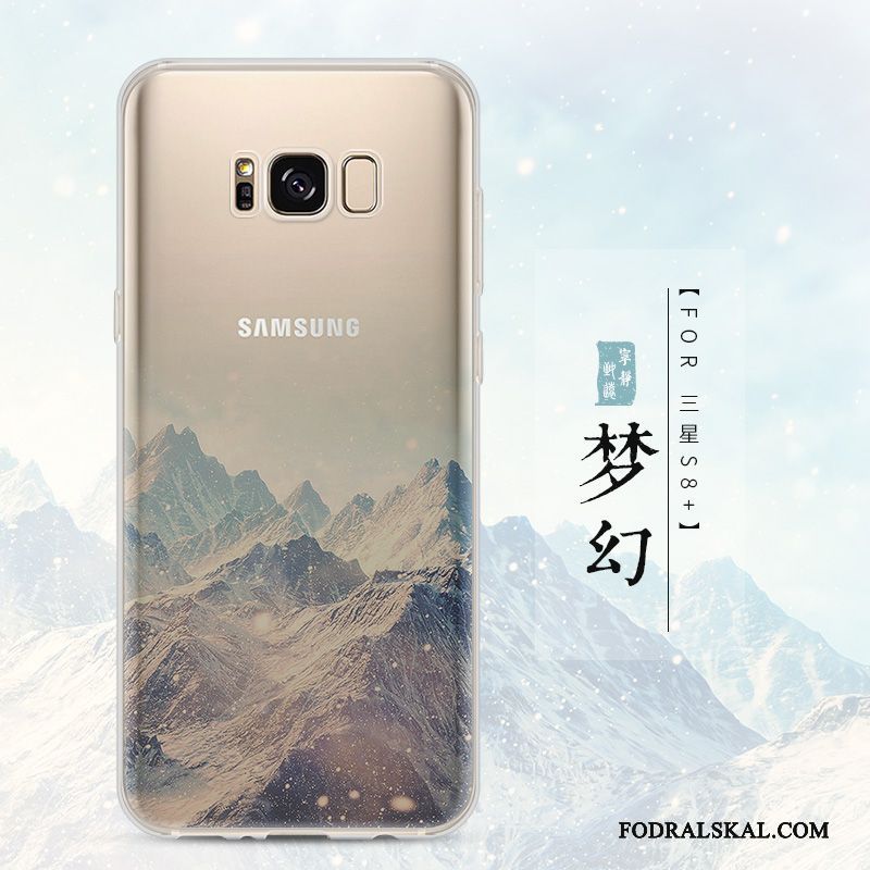 Skal Samsung Galaxy S8+ Mjuk Telefon Transparent, Fodral Samsung Galaxy S8+ Silikon Blå Fallskydd