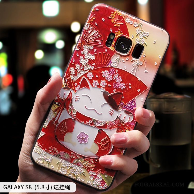 Skal Samsung Galaxy S8+ Mjuk Trend Varumärke Katt, Fodral Samsung Galaxy S8+ Kreativa Röd Personlighet