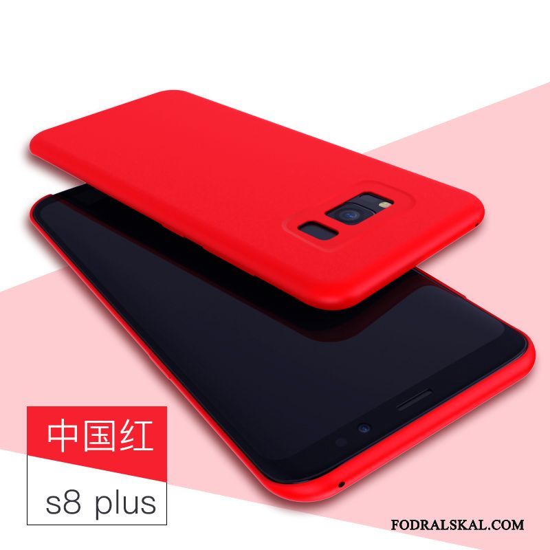 Skal Samsung Galaxy S8+ Silikon Svart Röd, Fodral Samsung Galaxy S8+ Mjuk Fallskyddtelefon