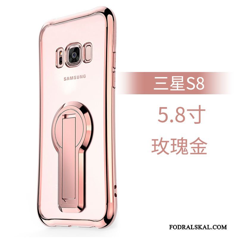 Skal Samsung Galaxy S8 Skydd Guld Fallskydd, Fodral Samsung Galaxy S8 Mjuk Transparenttelefon