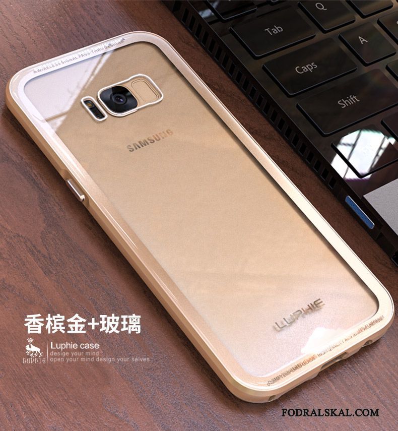 Skal Samsung Galaxy S8+ Skydd Härdat Glastelefon, Fodral Samsung Galaxy S8+ Kreativa Svart Frame