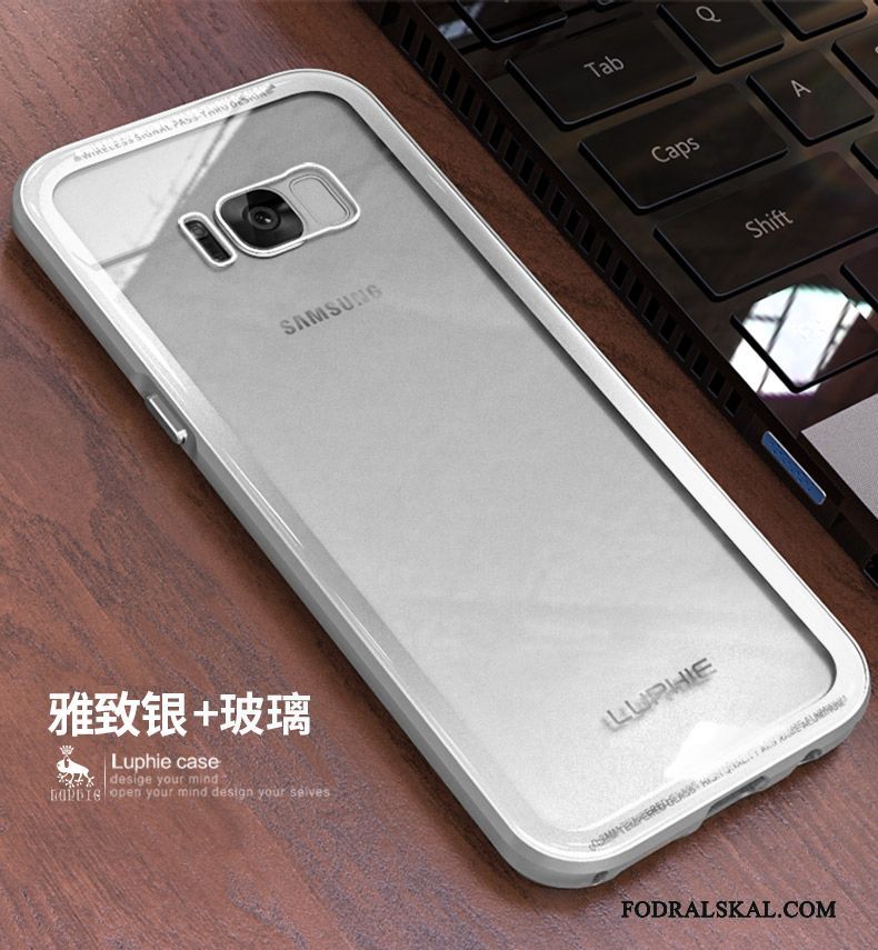 Skal Samsung Galaxy S8+ Skydd Härdat Glastelefon, Fodral Samsung Galaxy S8+ Kreativa Svart Frame