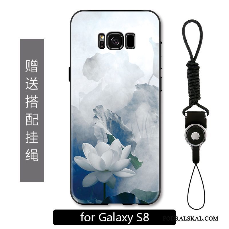 Skal Samsung Galaxy S8 Skydd Kinesisk Stiltelefon, Fodral Samsung Galaxy S8 Färg Blommor Hängsmycken