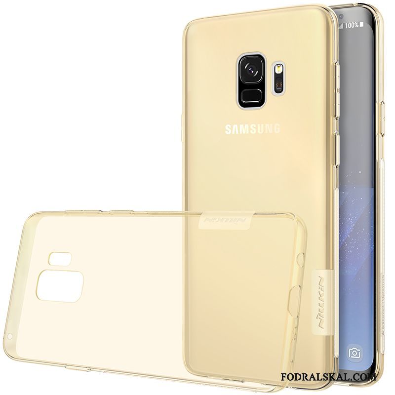 Skal Samsung Galaxy S9+ Påsar Transparent Fallskydd, Fodral Samsung Galaxy S9+ Mjuk Grå Guld