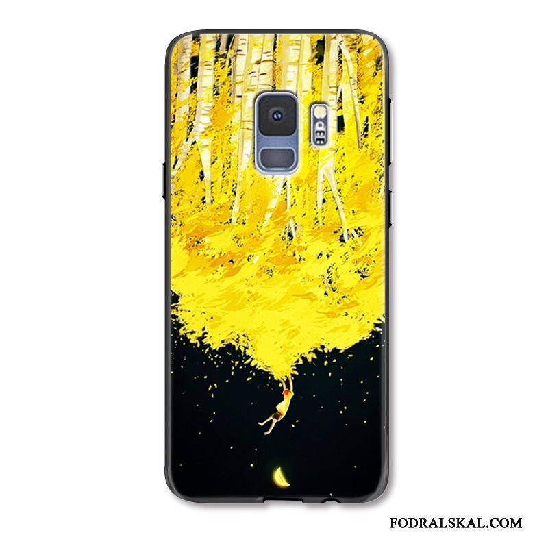 Skal Samsung Galaxy S9+ Silikon Gultelefon, Fodral Samsung Galaxy S9+ Lättnad Fallskydd Hängsmycken