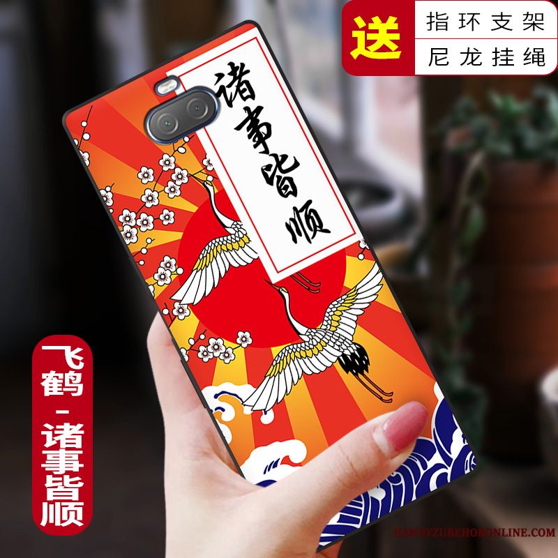 Skal Sony Xperia 10 Plus Påsar Kinesisk Stil Röd, Fodral Sony Xperia 10 Plus Kreativa Telefon Personlighet