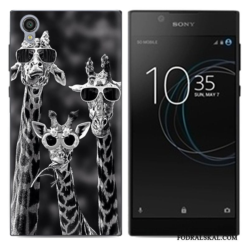Skal Sony Xperia L1 Mjuk Pu Vit, Fodral Sony Xperia L1 Tecknat Slimtelefon