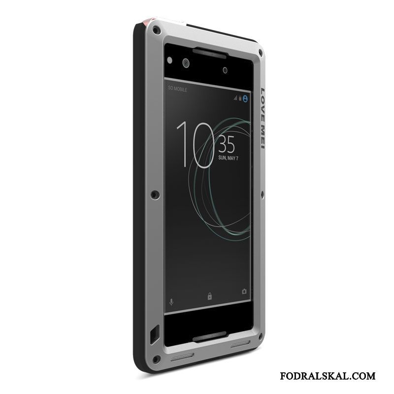 Skal Sony Xperia Xa1 Metall Tre Försvar Blå, Fodral Sony Xperia Xa1 Skydd Telefon Fallskydd