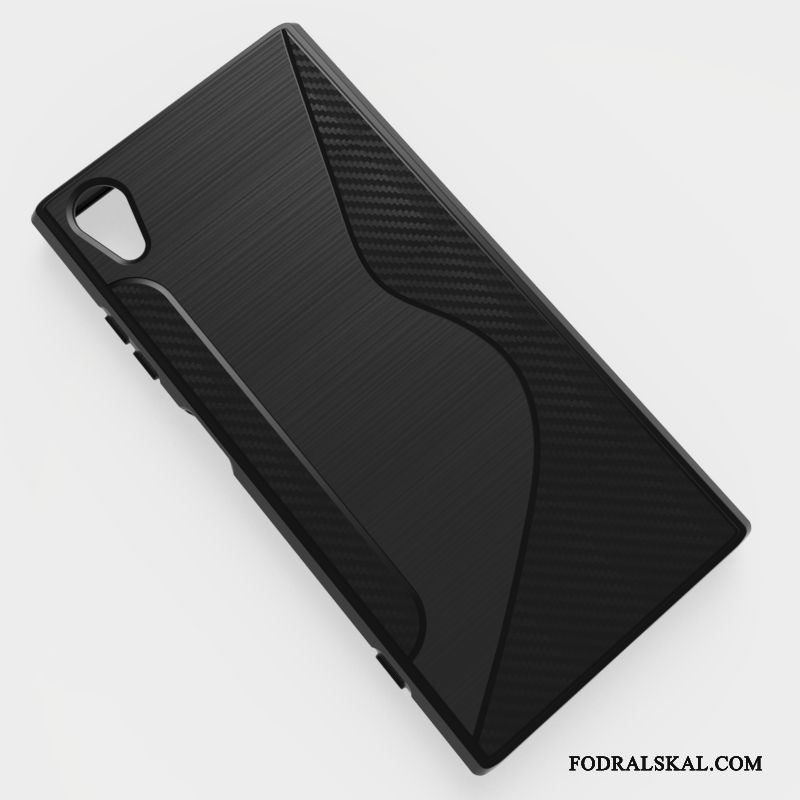 Skal Sony Xperia Xa1 Plus Mjuk Telefon Nubuck, Fodral Sony Xperia Xa1 Plus Skydd Svart