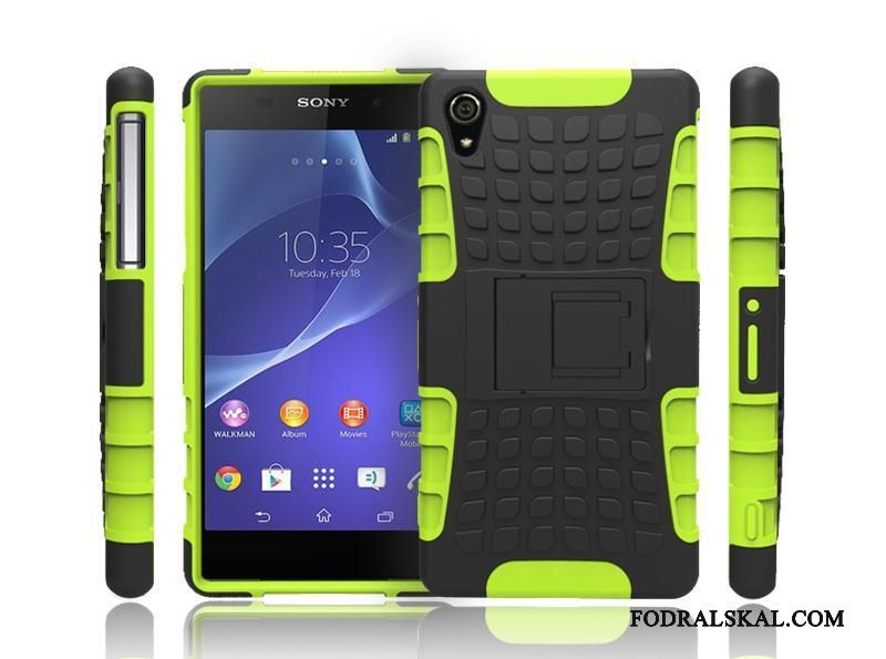 Skal Sony Xperia Z2 Support Fallskyddtelefon, Fodral Sony Xperia Z2 Skydd Glidskydds Blå