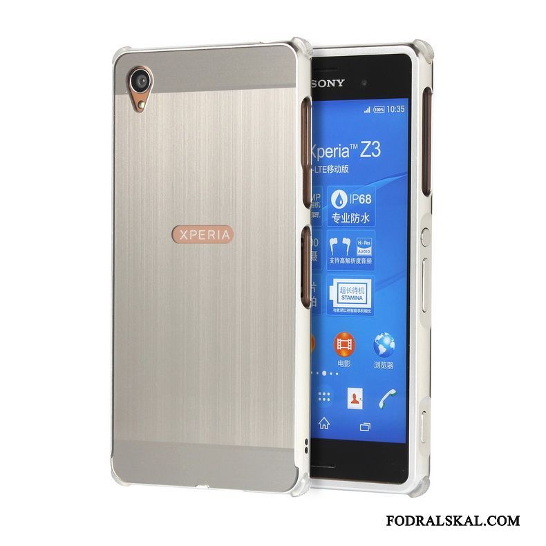 Skal Sony Xperia Z3+ Metall Grå Mörk, Fodral Sony Xperia Z3+ Skydd Telefon Bakre Omslag