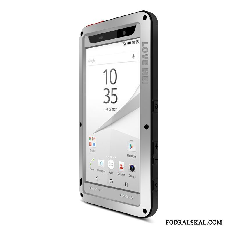 Skal Sony Xperia Z5 Compact Metall Tre Försvar Frame, Fodral Sony Xperia Z5 Compact Skydd Fallskydd Svart