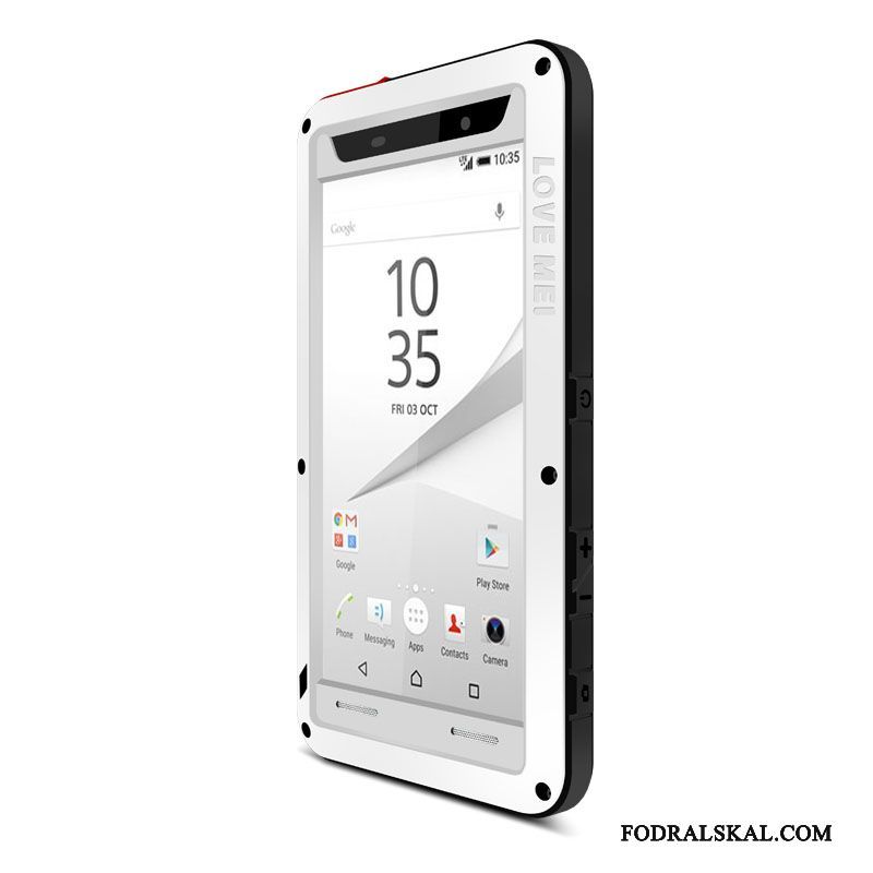 Skal Sony Xperia Z5 Compact Metall Tre Försvar Frame, Fodral Sony Xperia Z5 Compact Skydd Fallskydd Svart