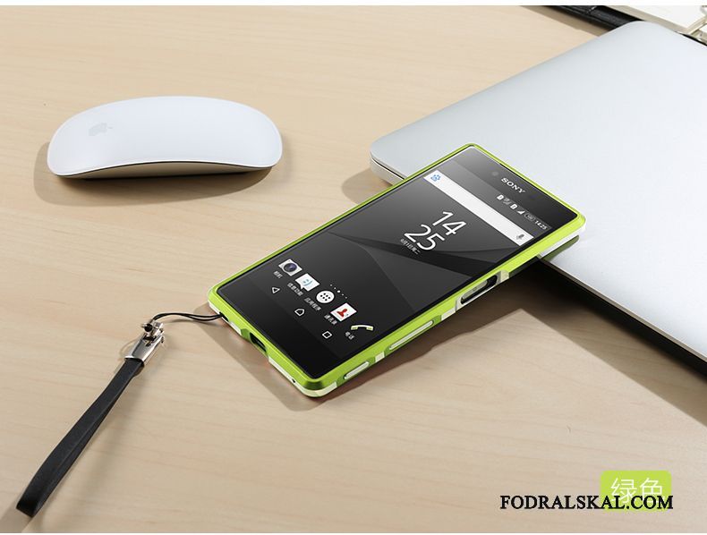 Skal Sony Xperia Z5 Metall Blå Frame, Fodral Sony Xperia Z5 Skydd Telefon