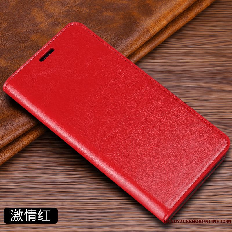 Skal Xiaomi Mi 10 Läderfodral Telefon Liten, Fodral Xiaomi Mi 10 Täcka Faldigt Röd