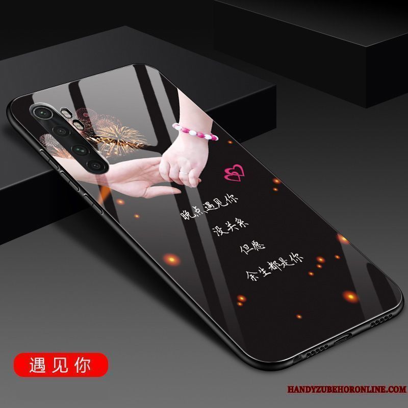 Skal Xiaomi Mi Note 10 Lite Silikon Liten Glas, Fodral Xiaomi Mi Note 10 Lite Skydd Telefon Fallskydd
