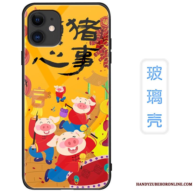 Skal iPhone 11 Kreativa Ny Fallskydd, Fodral iPhone 11 Påsar Kinesisk Stil Glas