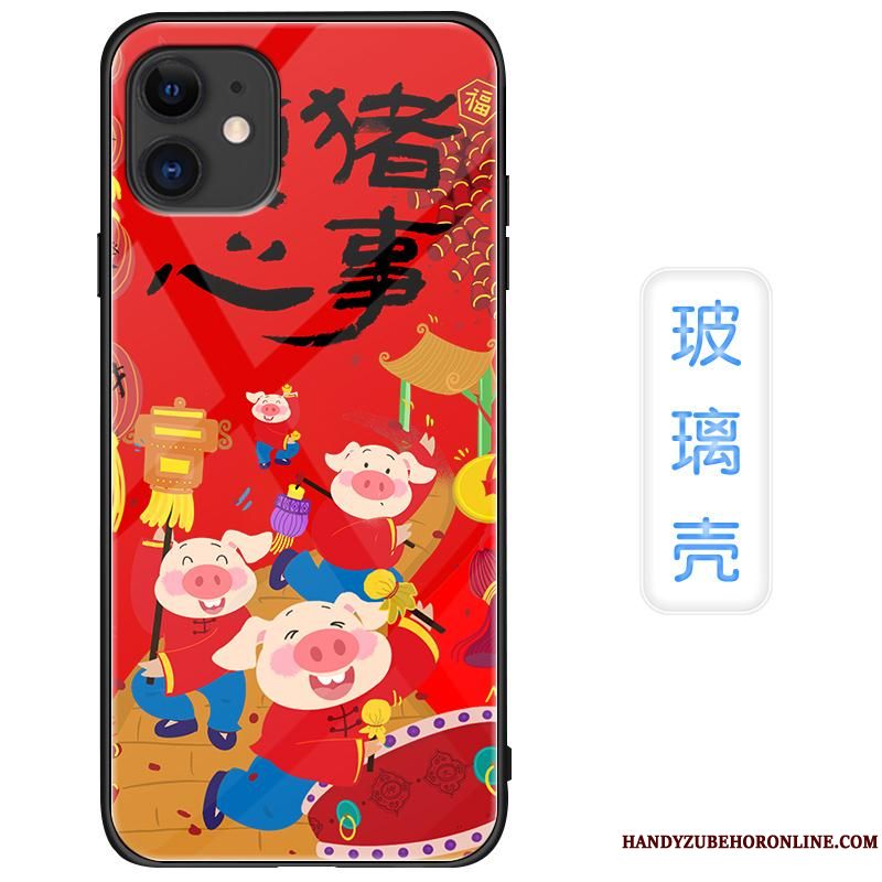 Skal iPhone 11 Kreativa Ny Fallskydd, Fodral iPhone 11 Påsar Kinesisk Stil Glas