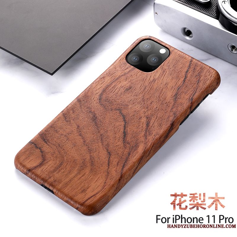 Skal iPhone 11 Pro Kreativa Personlighet Massivt Trä, Fodral iPhone 11 Pro Wood Nytelefon