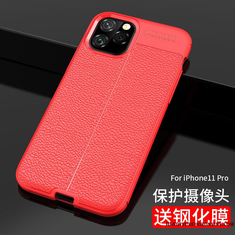 Skal iPhone 11 Pro Max Silikon Trend Varumärke Fallskydd, Fodral iPhone 11 Pro Max Ny Röd