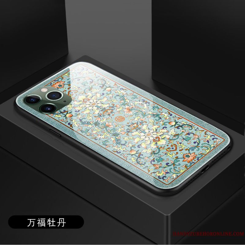 Skal iPhone 11 Pro Max Skydd Kinesisk Stil Anpassa, Fodral iPhone 11 Pro Max Retro Mönster Blommor