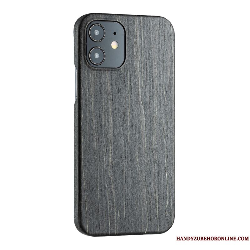 Skal iPhone 12 Mini Wood Tilltelefon, Fodral iPhone 12 Mini Skydd Kaki Fallskydd