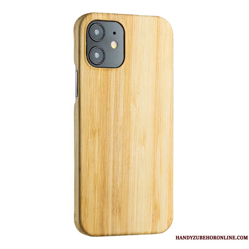 Skal iPhone 12 Mini Wood Tilltelefon, Fodral iPhone 12 Mini Skydd Kaki Fallskydd