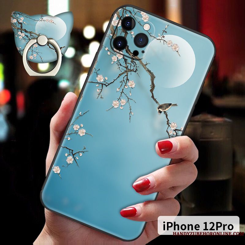 Skal iPhone 12 Pro Lättnad Kinesisk Stil Ny, Fodral iPhone 12 Pro Silikon Telefon Hängsmycken