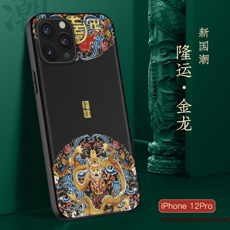 Skal iPhone 12 Pro Mjuk Kinesisk Stil Blå, Fodral iPhone 12 Pro Påsar Trend Varumärke Ny