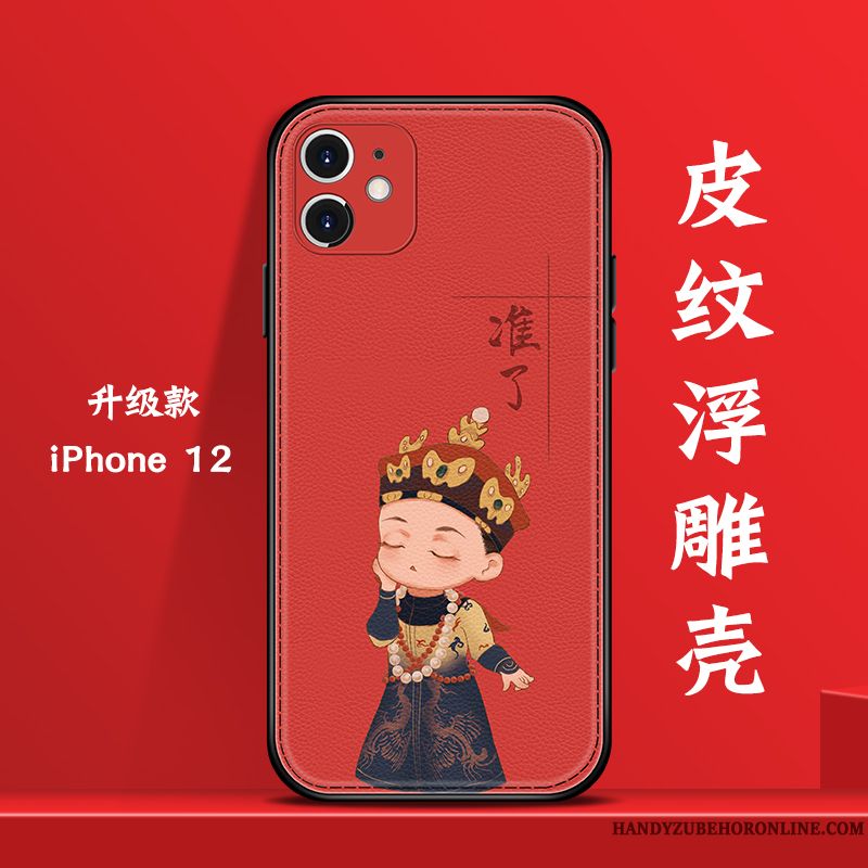 Skal iPhone 12 Påsar Grön Personlighet, Fodral iPhone 12 Kreativa Kinesisk Stil Fallskydd
