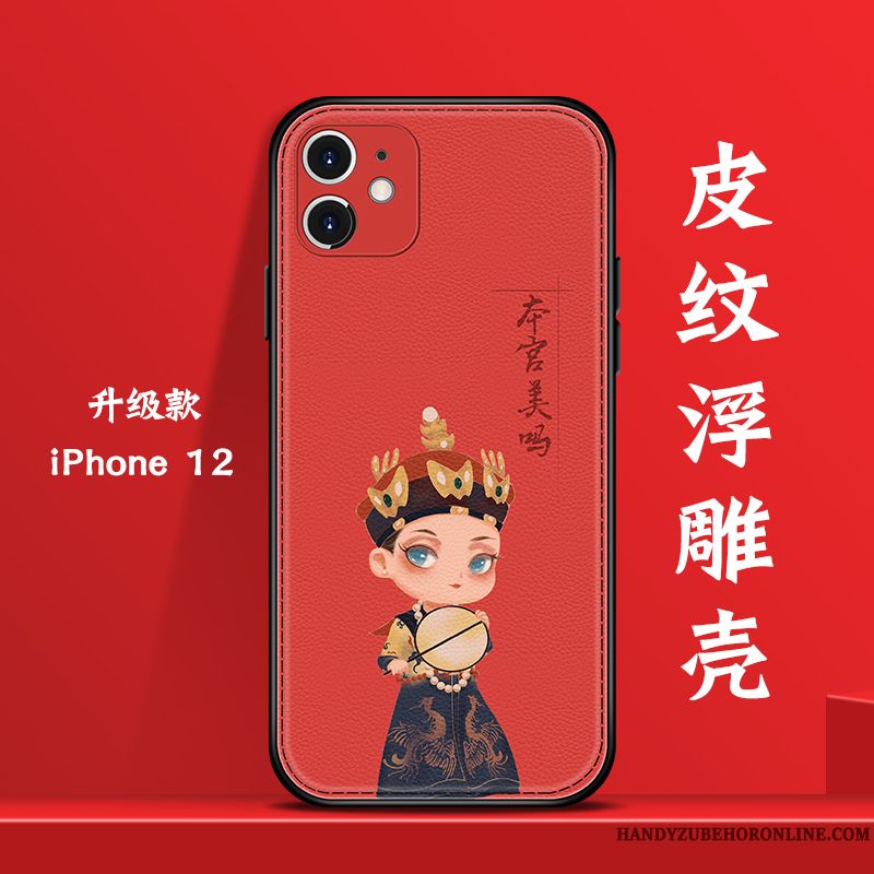 Skal iPhone 12 Påsar Grön Personlighet, Fodral iPhone 12 Kreativa Kinesisk Stil Fallskydd