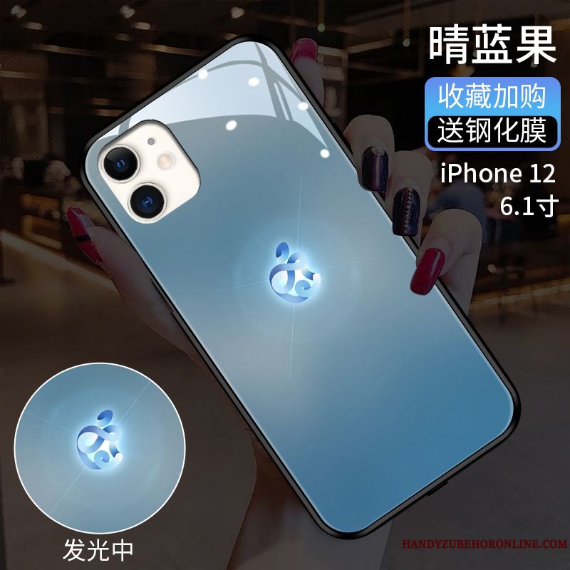 Skal iPhone 12 Skydd Glas Gradient Färg, Fodral iPhone 12 Påsar Bakre Omslagtelefon