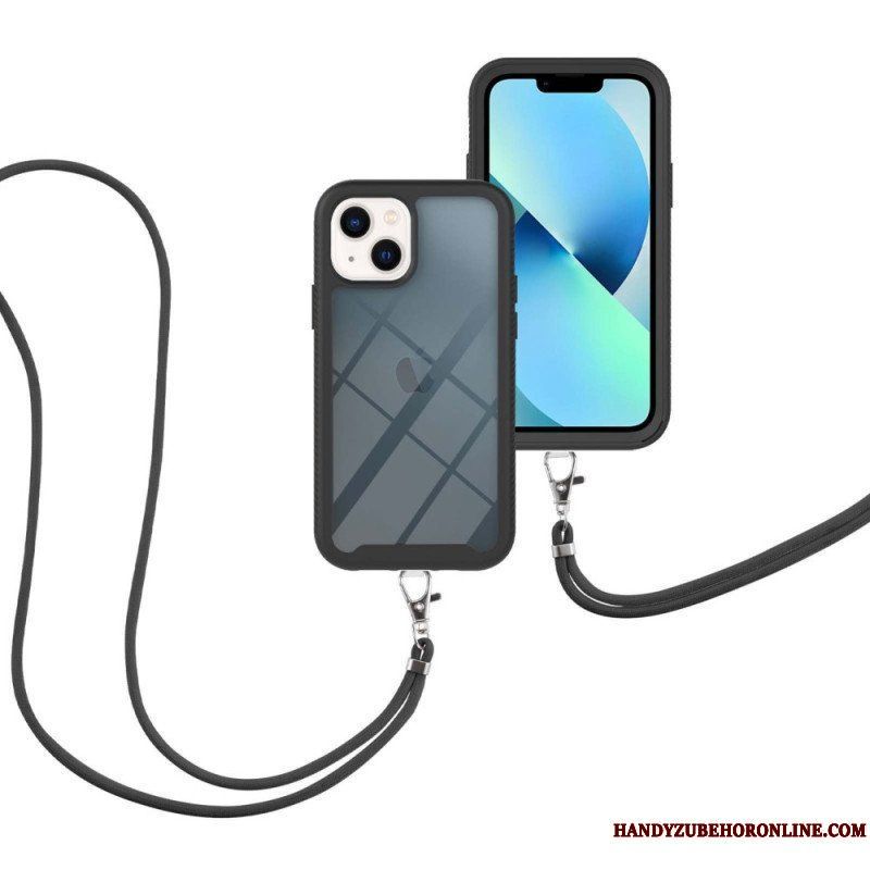 Skal iPhone 14 Hybrid Med Sladd Och Färgad Kontur