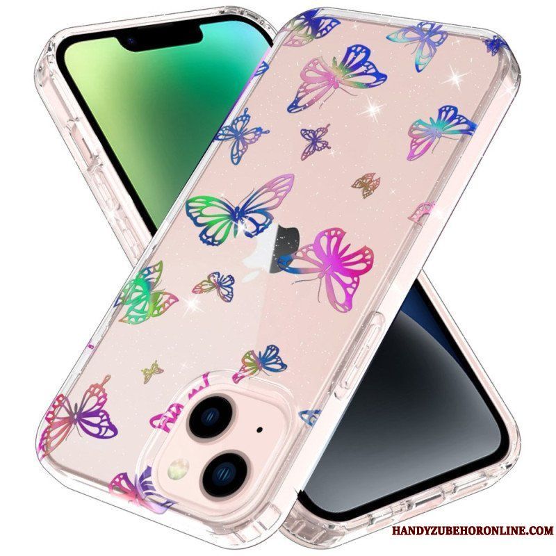 Skal iPhone 14 Plus Flexibla Silikonstjärnor / Fjärilar