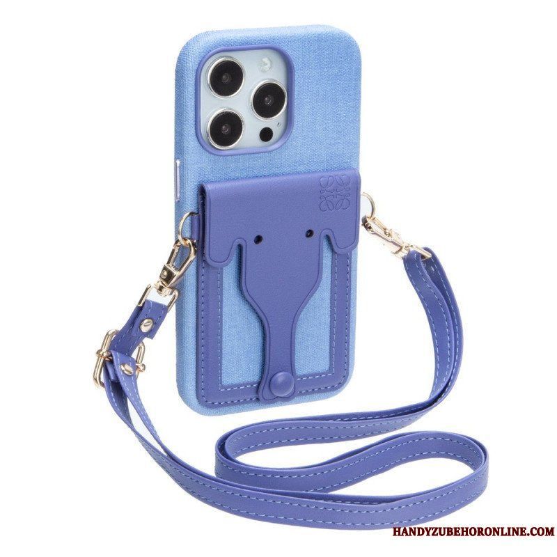Skal iPhone 14 Pro Elefantkorthållare Med Snöre