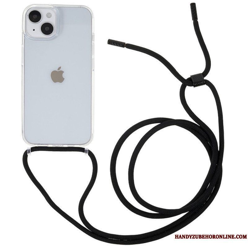Skal iPhone 14 Transparent Med Färgad Sladd
