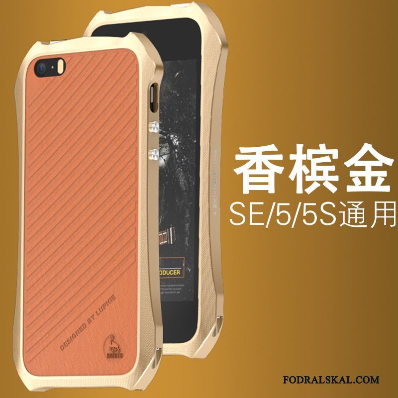 Skal iPhone 5/5s Metall Nytelefon, Fodral iPhone 5/5s Fallskydd Svart