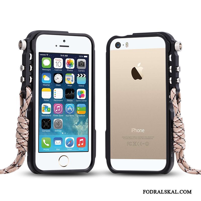 Skal iPhone 5/5s Metall Telefon Svart, Fodral iPhone 5/5s Skydd Trend Frame