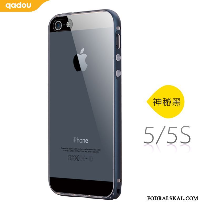 Skal iPhone 5/5s Mjuk Frametelefon, Fodral iPhone 5/5s Metall Transparent Blå