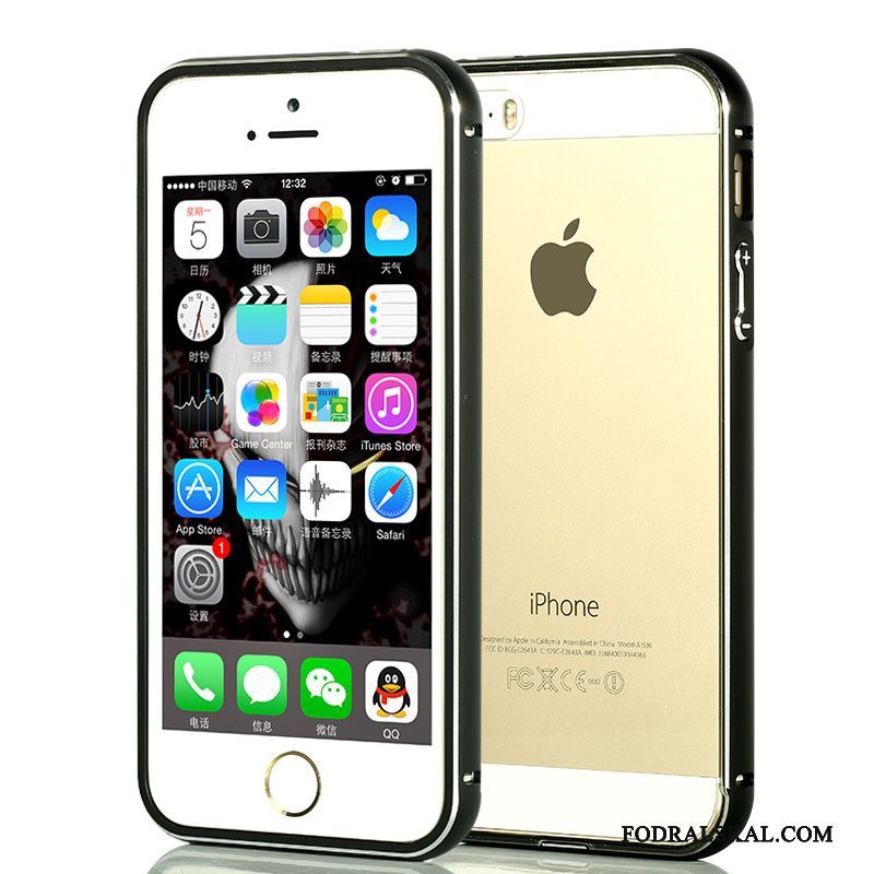 Skal iPhone 5/5s Påsar Guld Röd, Fodral iPhone 5/5s Metall Transparent Slim