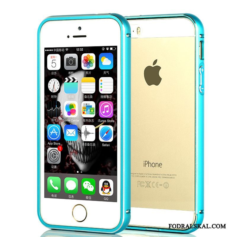 Skal iPhone 5/5s Påsar Guld Röd, Fodral iPhone 5/5s Metall Transparent Slim