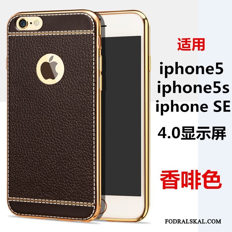 Skal iPhone 5/5s Silikon Telefon Brun, Fodral iPhone 5/5s Mjuk