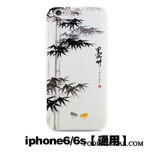 Skal iPhone 6/6s Kreativa Fallskyddtelefon, Fodral iPhone 6/6s Skydd Kinesisk Stil Vit