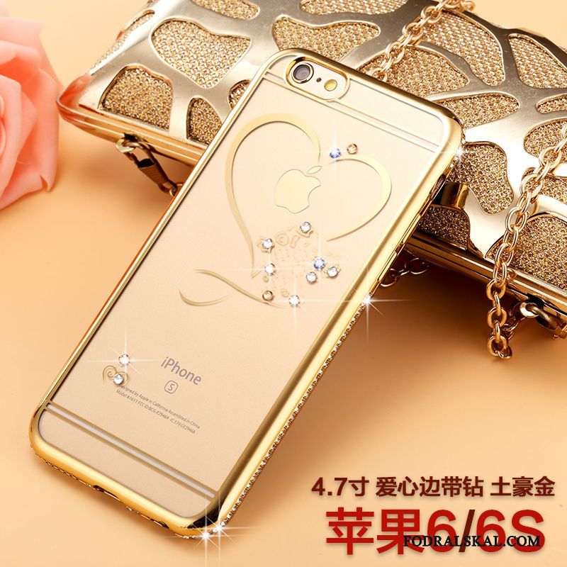 Skal iPhone 6/6s Lyxiga Guld Pulver, Fodral iPhone 6/6s Strass Trend Varumärketelefon