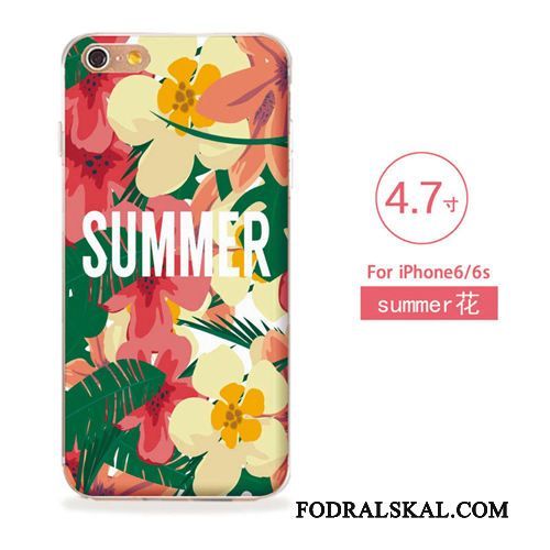 Skal iPhone 6/6s Lättnad Ny Konst, Fodral iPhone 6/6s Mjuk Blommor Rosa