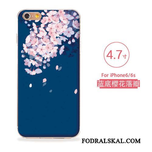 Skal iPhone 6/6s Lättnad Ny Konst, Fodral iPhone 6/6s Mjuk Blommor Rosa