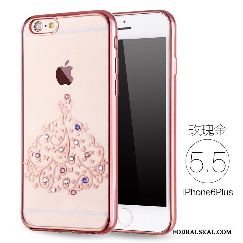 Skal iPhone 6/6s Plus Lyxiga Telefon Rosa, Fodral iPhone 6/6s Plus Strass Fallskydd
