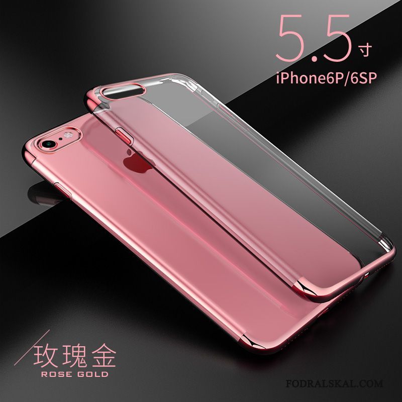 Skal iPhone 6/6s Plus Mjuk Svart Plating, Fodral iPhone 6/6s Plus Silikon Transparenttelefon