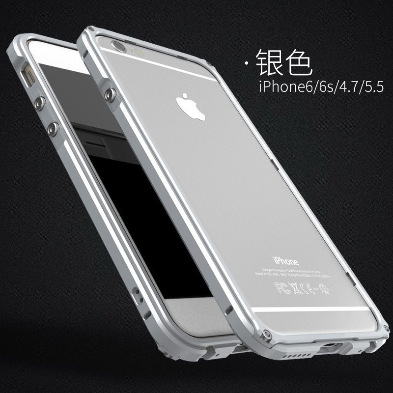 Skal iPhone 6/6s Plus Påsar Telefon Frame, Fodral iPhone 6/6s Plus Skydd Silver Transparent