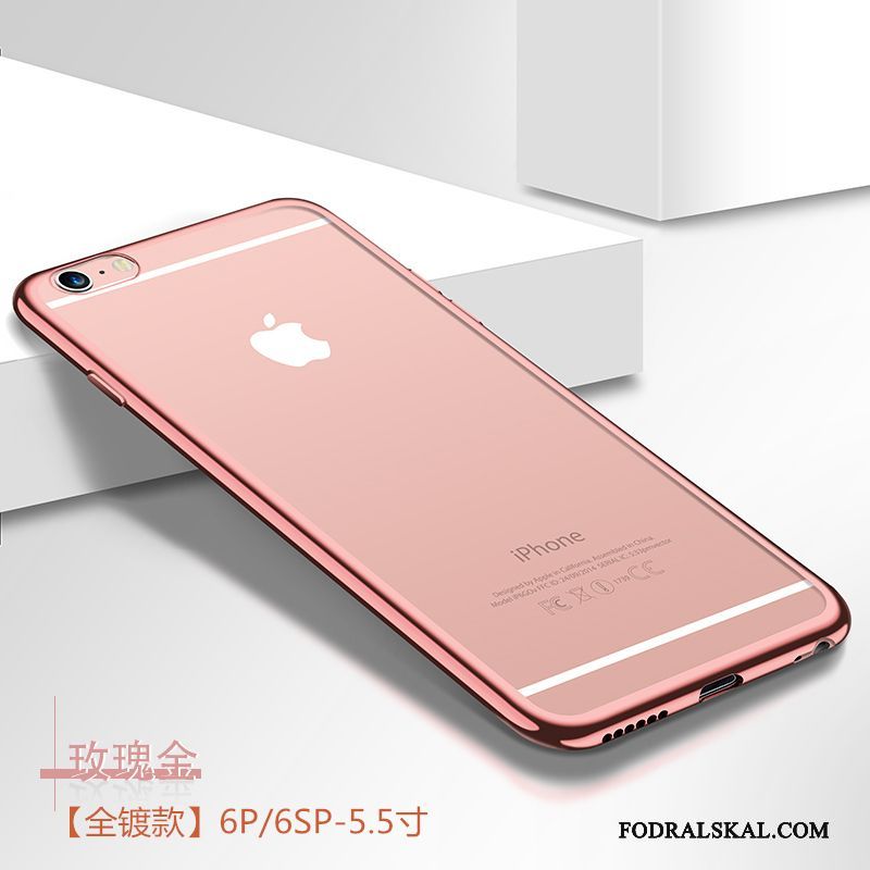 Skal iPhone 6/6s Plus Silikon Fallskydd Rosa, Fodral iPhone 6/6s Plus Transparenttelefon